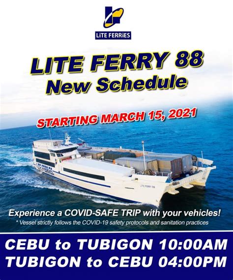 lite ferry 88 schedule cebu to tubigon fare|2024 Cebu to Tubigon Ferry Schedule and Fare Guide (Lite .
